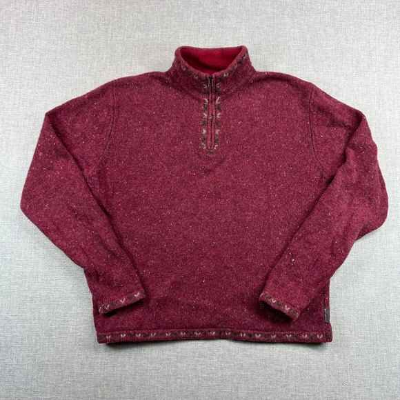 VTG 90s Woolrich Wool 1/4 Zip Sweater Women S Mulberry Outdoor Cozy Cottage